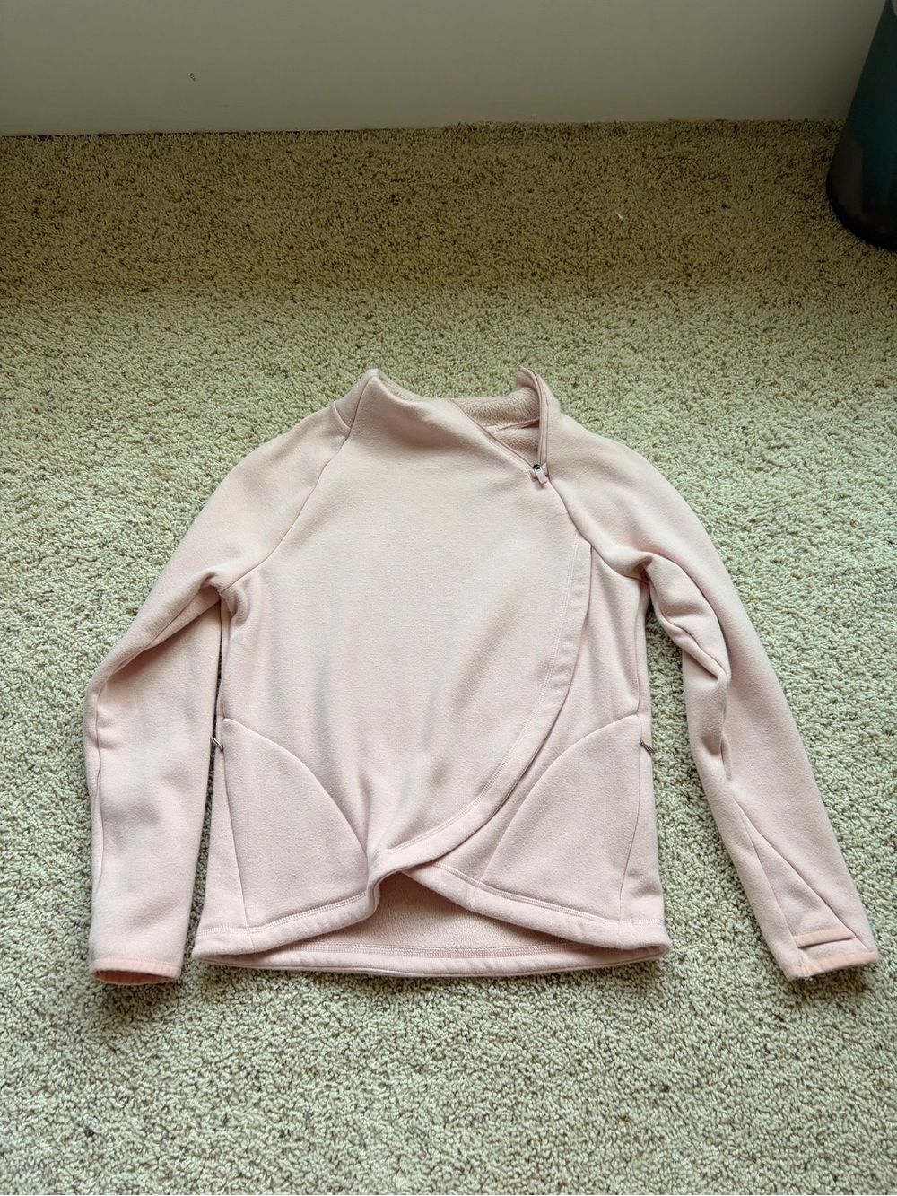 Kids Athleta girl  Soft Pink Asymmetrical Pullover Sweater
